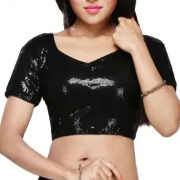 BRAND NEW BLACK SPARLY dELiA*s CROP TOP - Picture 1 of 15
